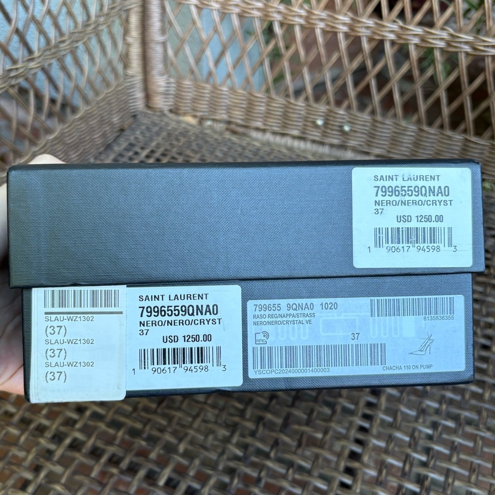 SAINT LAURENT Chacha Pump in Nero & Crystal Velvet New in Box! - Picture 15 of 16